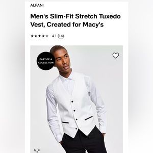 Men's Slim-Fit Stretch Tuxedo Vest, Created for Macy's